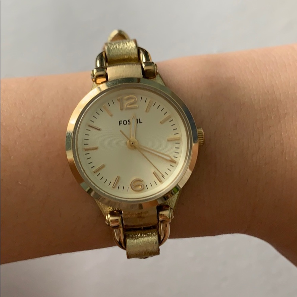 Gold Fossil Watch